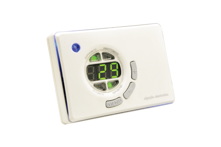 Termostati per camini a energia programmabile con regolazione della velocità.