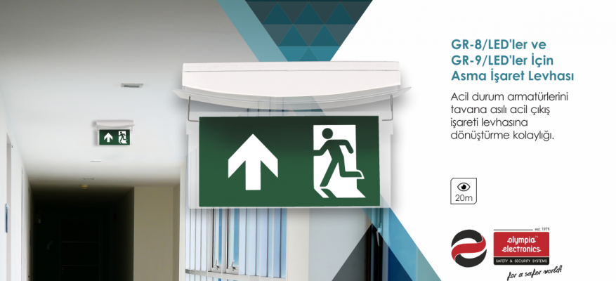 GR-8/LED'ler ve GR-9/LED'ler İçin Yeni Asma İşaret Levhası