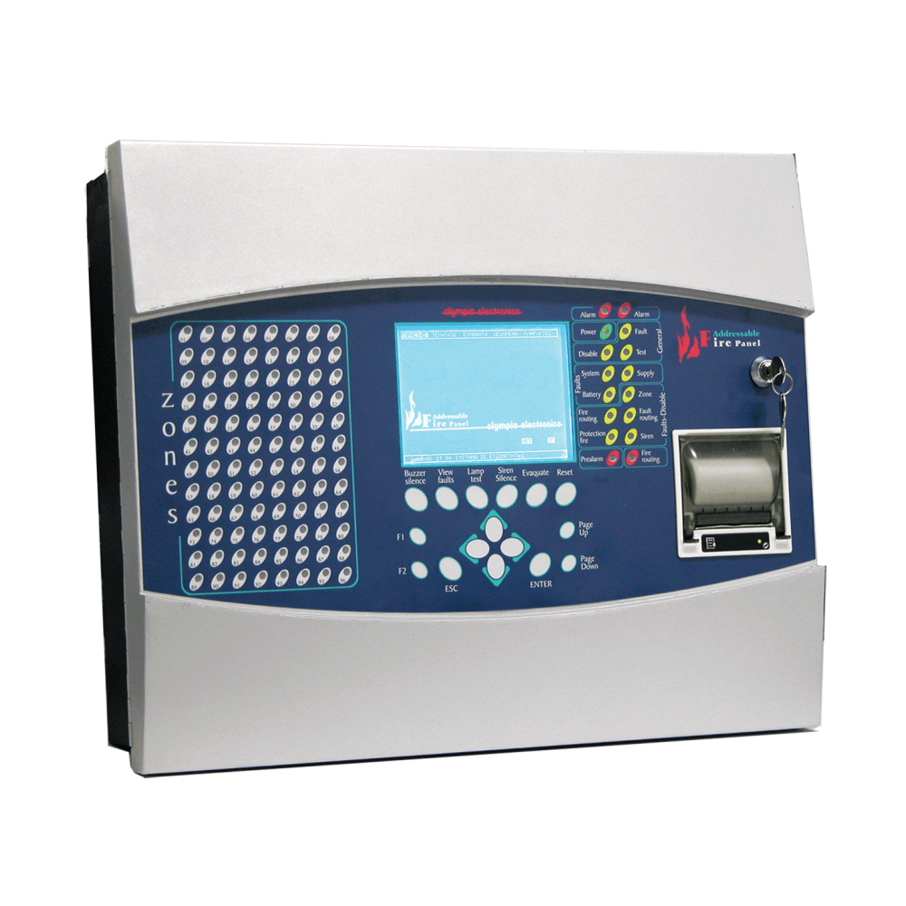 Fire Detection, BSR-2104 - Addressable fire detection panel 2 loops / 96zones, Conventional Panels