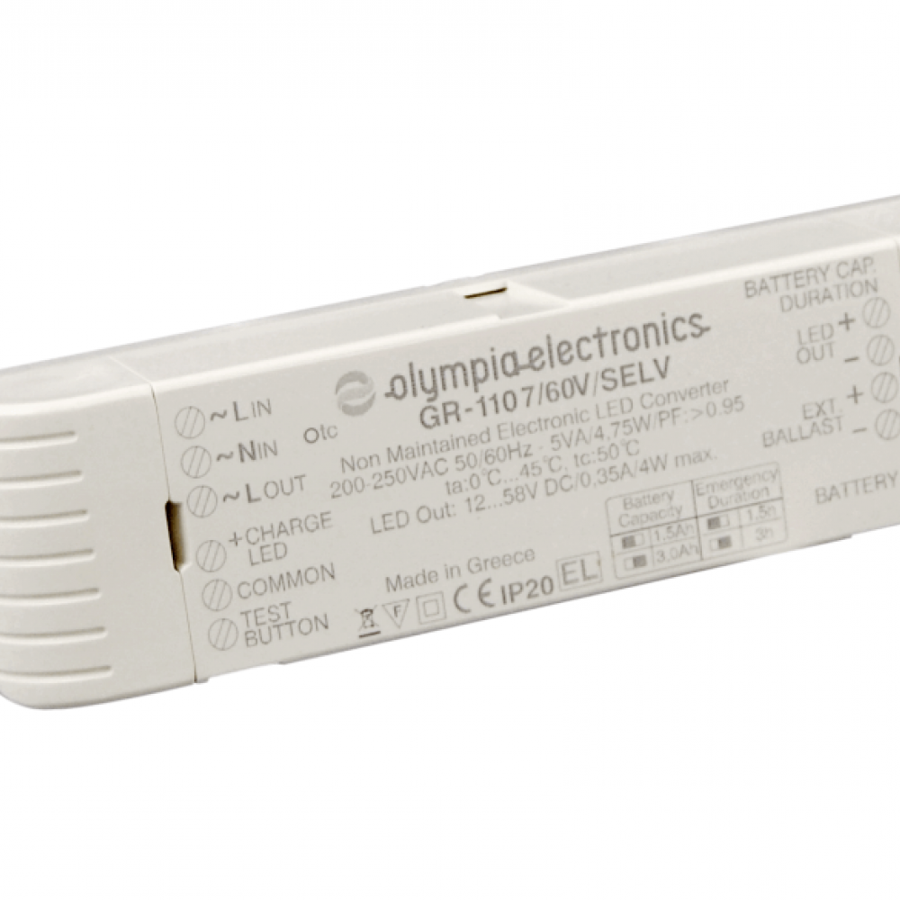 Emergency Light, GR-1107/60V/B-973/HT, Converters For LED Luminaries