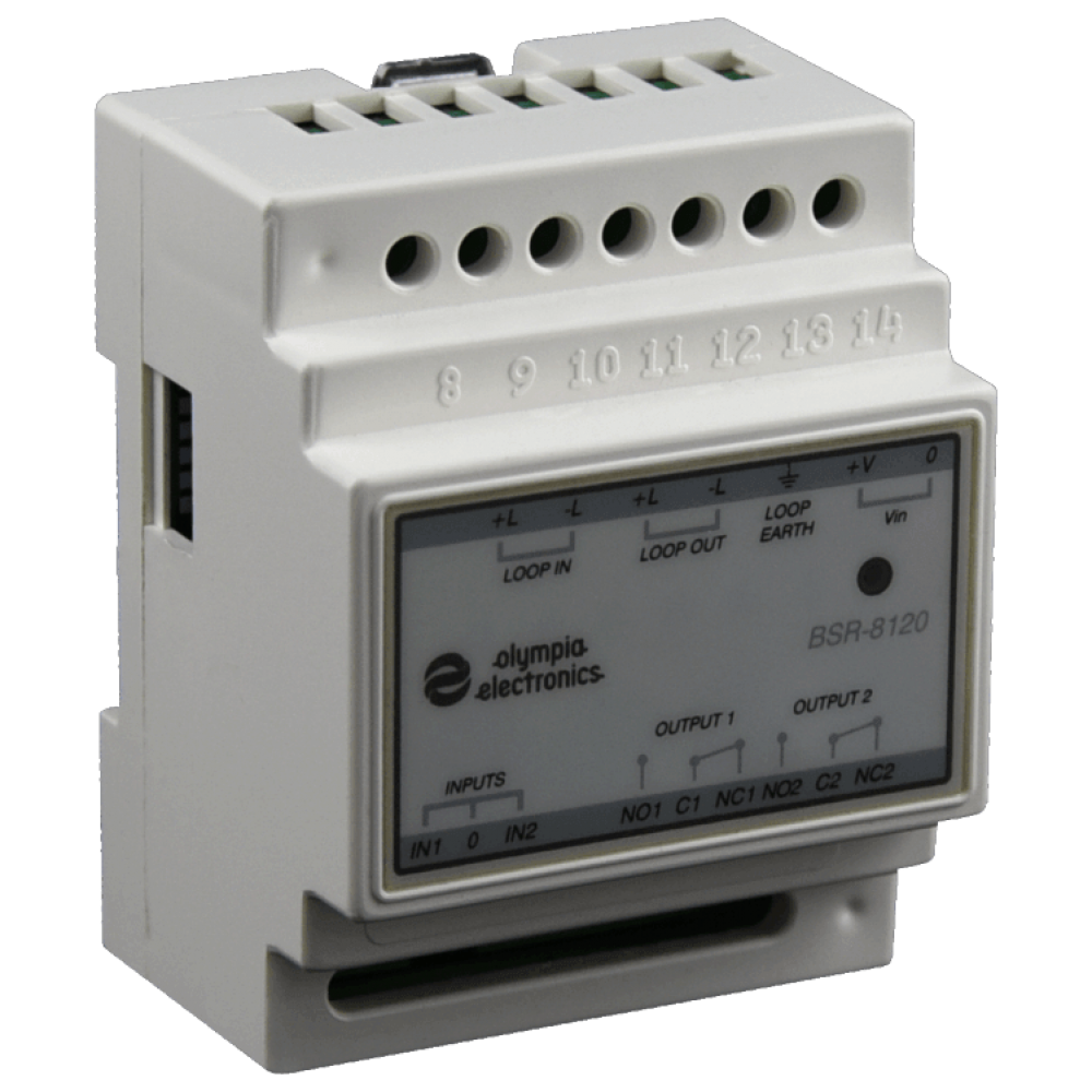 Fire Detection, BSR-8120 - Addressable twin input/output unit with integrated isolator