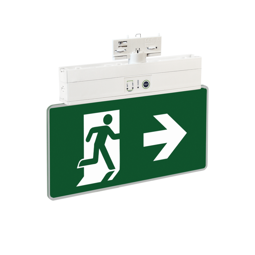 Rail-mounted emergency exit luminaire KLD-30/ST/TL