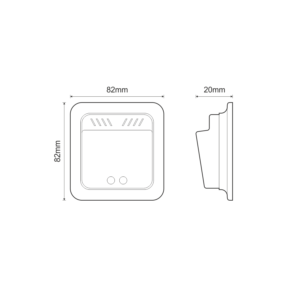 Στεγανός RFID καρτοδιακόπτης  Διαστάσεις
